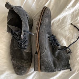 ALL SAINTS- mens grey suede boots